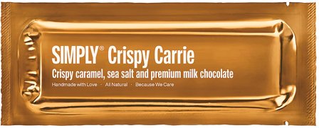 Simply Chocolate Chokoladebar Crispy Carrie Karamel, havsalt 40 g, Helse & Madvarer, Snacks, Barer