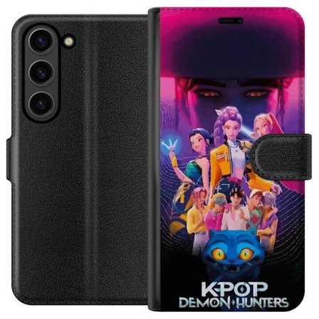 Kompatibel Tegnebogsetui til Samsung Samsung Galaxy S24+ Kpop Demon Hunters plakat med farverige helte, neonlys og episk fantasy anime-æstetik.