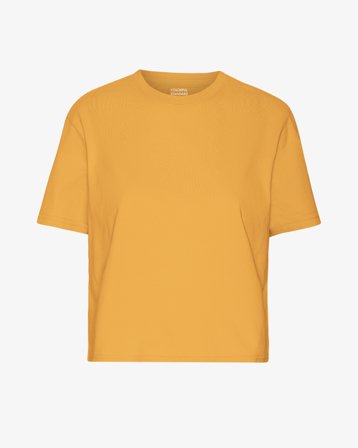 Organic Boxy Crop Tee - Burned Yellow M