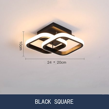 LED-lampe Taklys SVART FIRKANT