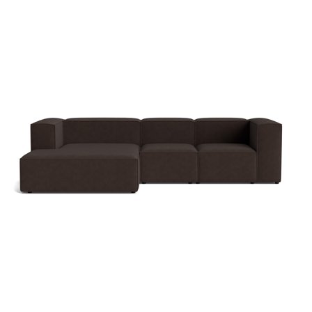 Lissabon Chaiselong Sofa, Venstrevendt, Mørkebrun Kvalitetsstof, Holdbar & Stærk Ramme - 300x170x72cm - Perfekt til Stuen