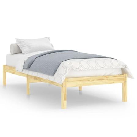Vidaxl Sängram Massivt Trä 75x190 Cm 2ft6 Brun