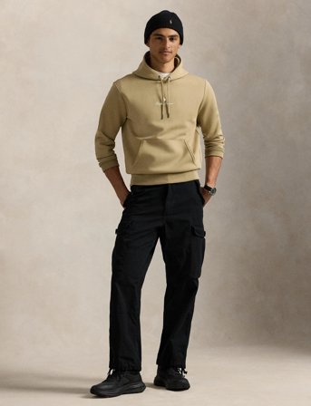 Polo Ralph Lauren Logo Double-Knit Hoodie - Beige - M