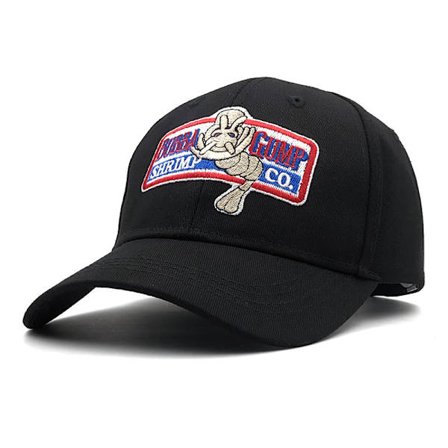 1994 Bubba Gump Shrimp Baseball Caps Herre Dame Sportsluer Sommerlue Brodert Casual Hatt Forrest Gump Caps Dress (Svart)