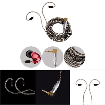 MMCX Hopeakorotettu Puhdas Kupari Kuulokkeiden Kaapeli Shure SE215 SE535 SE846 Musta Taivutus