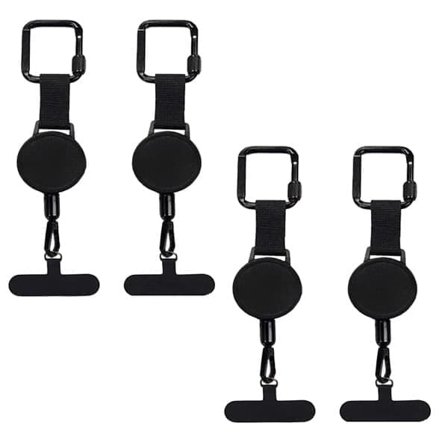 Firsæts sæt: udtrækkelig tyverisikring telefonholder, telefon lanyard, smartphone sikkerheds lanyard, bælteclips