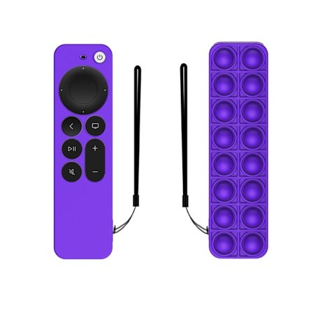 Apple TV 4K (2021) silikonfodral med push bubble-design - Lila
