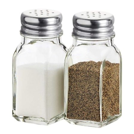 Saltbøsse, rustfrit stål/glas, traditionel, sølv/transparent KLB