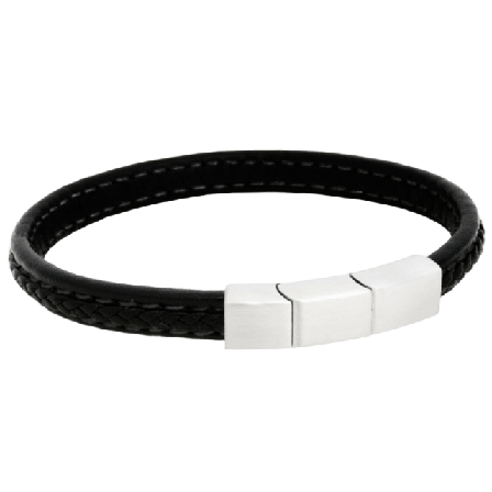 by BILLGREN Lex Leather Bracelet Black Accessoarer Herr Svart 21 cm