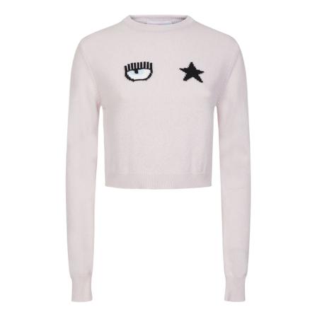Chiara Ferragni Collection, Chiara Ferragni Sweaters Lilac Różowy, Kobieta, Rozmiar: L