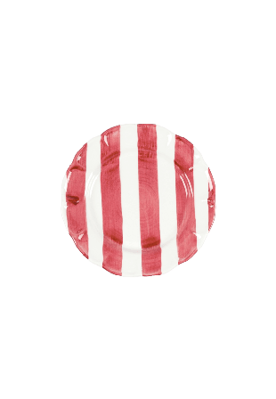 Pick A Poppy Stripe Assiett - 21 Cm Glas & porslin Röd