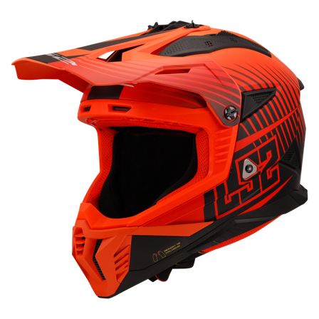 MX-Kypärä LS2 MX708 Fast II Duck Huomioväri Oranssi/Punainen Matta M