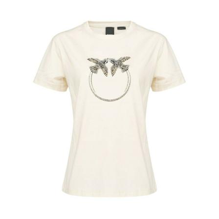 Pinko, T-Shirts Beige, Dames, Maat:L