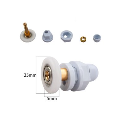 Brusekabinedørsruller, holdbare, vandtætte og rustfri (4-pakke) 25 mm