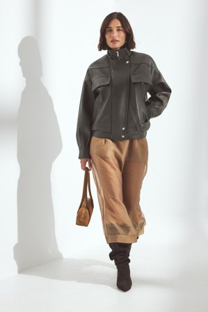 NA-KD Organsa kjol - Midikjolar - Beige - EU 36