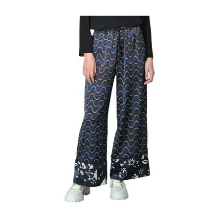 High Wide Broek , Blauw , Dames , Maat: S