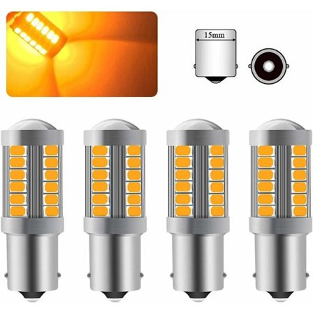1156BA15S P21W LED-lampa Amber Gul Super Bright Lampa 6000K 5630 33 SMD Bil Fram och Bak Blinkersljus 12-30V