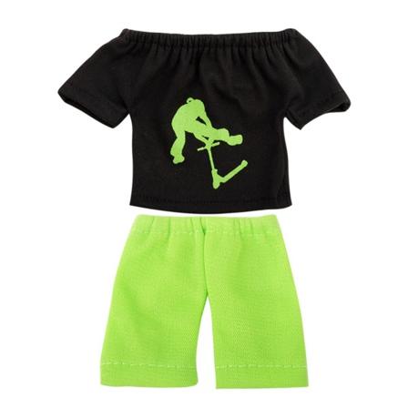 Mini Finger Børnetøj Finger Toppe Bukser T-shirt Sæt Fingerboarding Scooter Skateboards Tilbehør Interaktivt Spil Sort