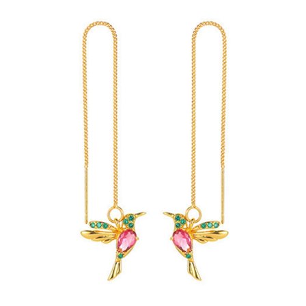 Örhängen Kolibri Stift Tråd Lång Droppe Tofs Kristall Hängande Dam Smycken 2023 Ny Överraskningspresent