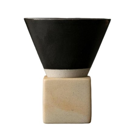 ZHOUBA 150ML Keramisk Trakt Kaffekop med Base Håndlavet Latte Cappuccino Te Espresso Konisk Krus