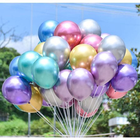 Partyballonger, 100 stk. 10-tommers metall latexballonger