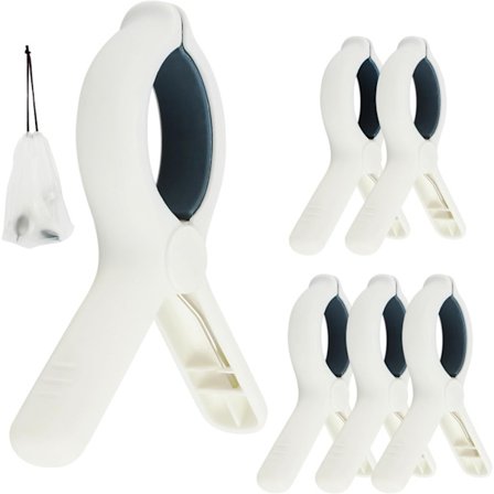 6 stk. håndkleklemmer for solsenger, store strandhåndkleklemmer, sterkt grep, klesklyper, sklisikre håndkleklemmer for klesvask, bassengstoler, 