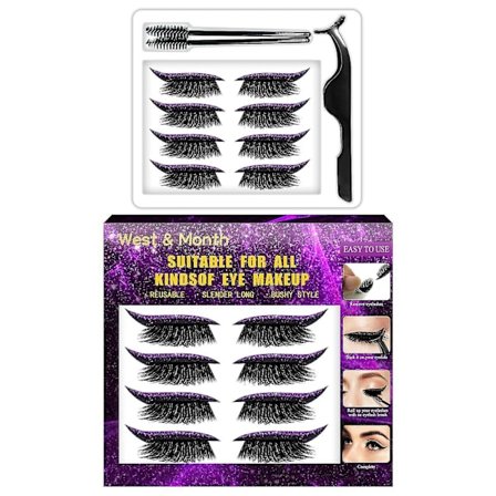 Lilla limfri øjenvipper sæt selvhæftende krøllede øjenvipper øjenmakeup klistermærker