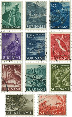 Suriname 1953-1954 - NVPH 297/07 - Stemplet