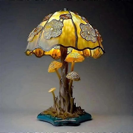 Koristeellinen lasimaalaus Sienilamppu, olohuoneen yöpöytälamppu, retro käsintehty sienimuotoinen yövalokoriste