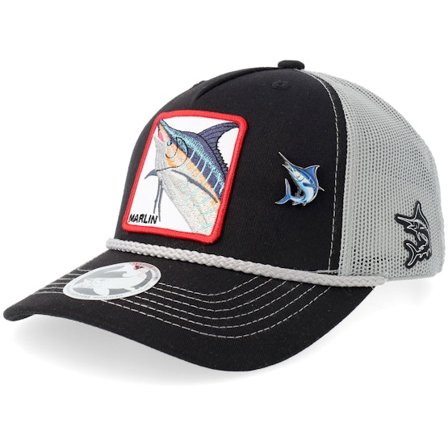 Skillfish - Schwarz trucker Cap - Hatstore Exclusive x Blue Marlin Pin Black/Grey Rope A-frame A-Frame Trucker @ Hatstore