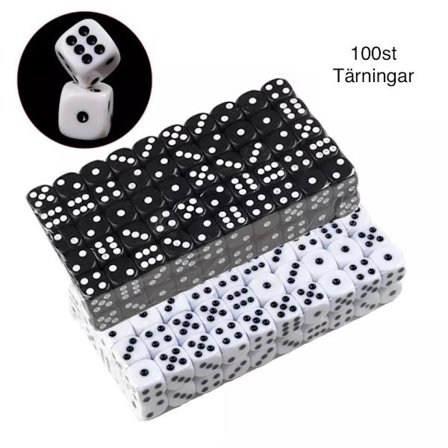 100-pak terninger / terninger - sekssidet til fest/spil/gåder