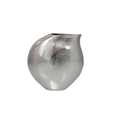 Hopeinen alumiinimaljakko, 30x13x29cm, moderni muotoilu