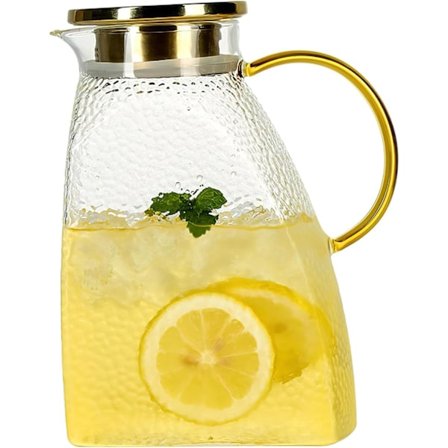 Glass Vannflaske, Glass Vannkanne, Glass Vannkanne, Glass Vannflaske, Kjøleskap Vannkanne, Glasskanne Med Lopp, Glassflaske