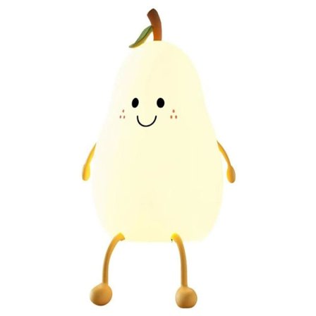 Natlampe til børn Sød silikone pæreformet lampe til spædbørn og småbørn Frugt natlampe til drenge og piger