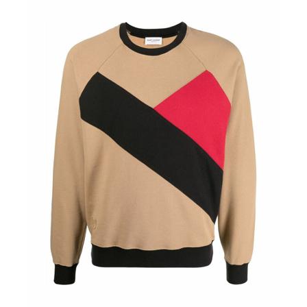 Saint Laurent, Round-neck Knitwear Beżowy, Mężczyzna, Rozmiar: M