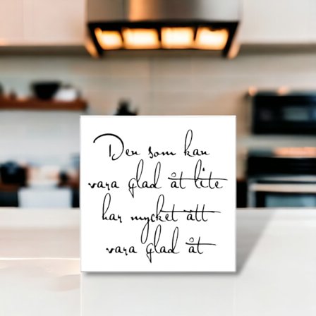 Selvklæbende flisemærkat Fliseord Den der kan være glad for..