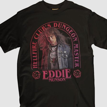 Sort T-shirt - Eddie Munson Stranger Things Hellfire a