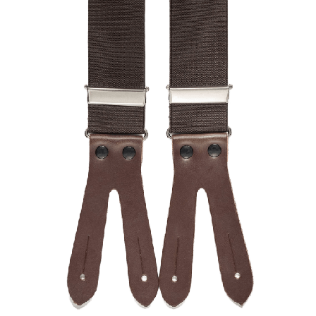 John Henric Leather Suspenders Solid Kostymtillbehör Herr Brun 35