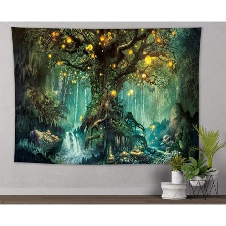 Magisk skog tapet veggteppe magisk klut plante tapet