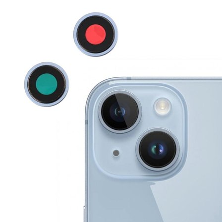 iPhone 14 Plus Kameralins med Ram - Blå