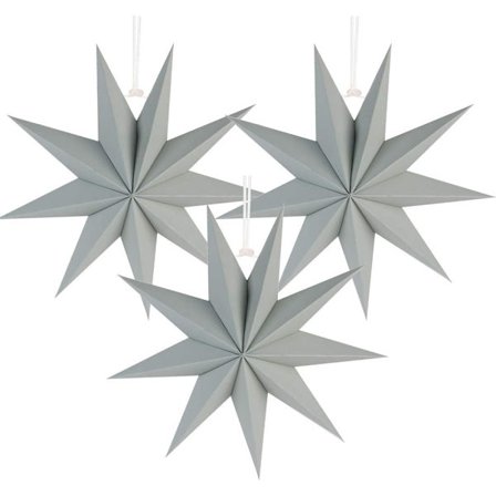Jul 9 Hörns Pappersstjärnor Jul Dekorationer 30CM (grå) 3 Stycken