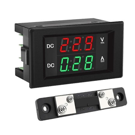 Spänningsströmsdisplay, DC 4,5-100V Digital Voltmeter Amperemeter Multimeterpanel, 0-50A Volt Testare Mätare Amp Detektor, LED Spänningsamperage