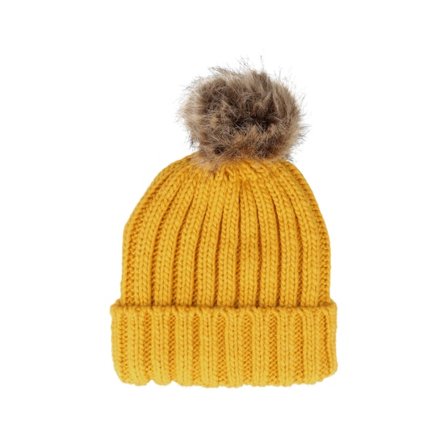 Beechfield - Gelb pom Mütze - B412 Mustard Pom @ Hatstore
