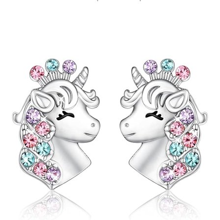 Søde enhjørningeøreringe til piger, allergivenlige øreringe, påske-bi