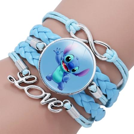 Disney Lilo Och Stitch Blå Multilager Armband För Flickor Anime Smycken Tecknad Tid Pärla Armband Barn Födelsedagsgåva 20001902