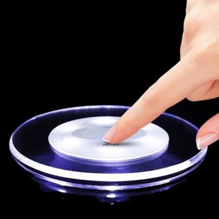 Ljusstarka cocktailunderlägg, akryl, cool vit oändlighetstunnel Bl