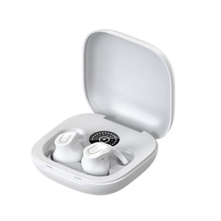 Bluetooth-headset med intelligent brusreducering, trådlöst headset med högupplöst samtalsintelligent digital display, vitt