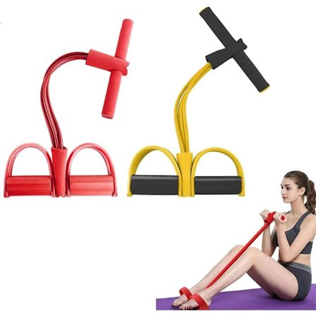 2 stk. Multifunksjonelle Trekktau Motstandsbånd Pedal 4 Rør-FA5-