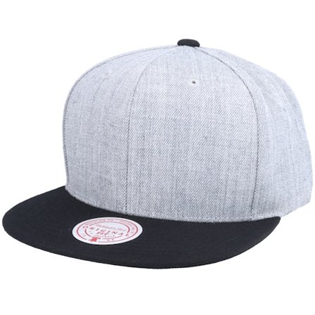 Mitchell & Ness - Šedá snapback Kšiltovka - Blank Grey/Black Snapback @ Hatstore