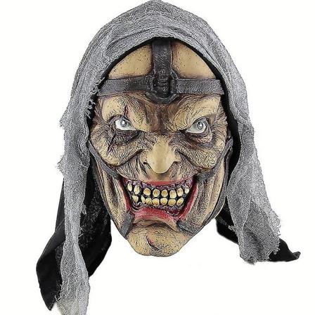Skräckhäxmask Halloween Terror Latex Mask Läskig Cosplay Kostym Rekvisita Maskeradtillbehör